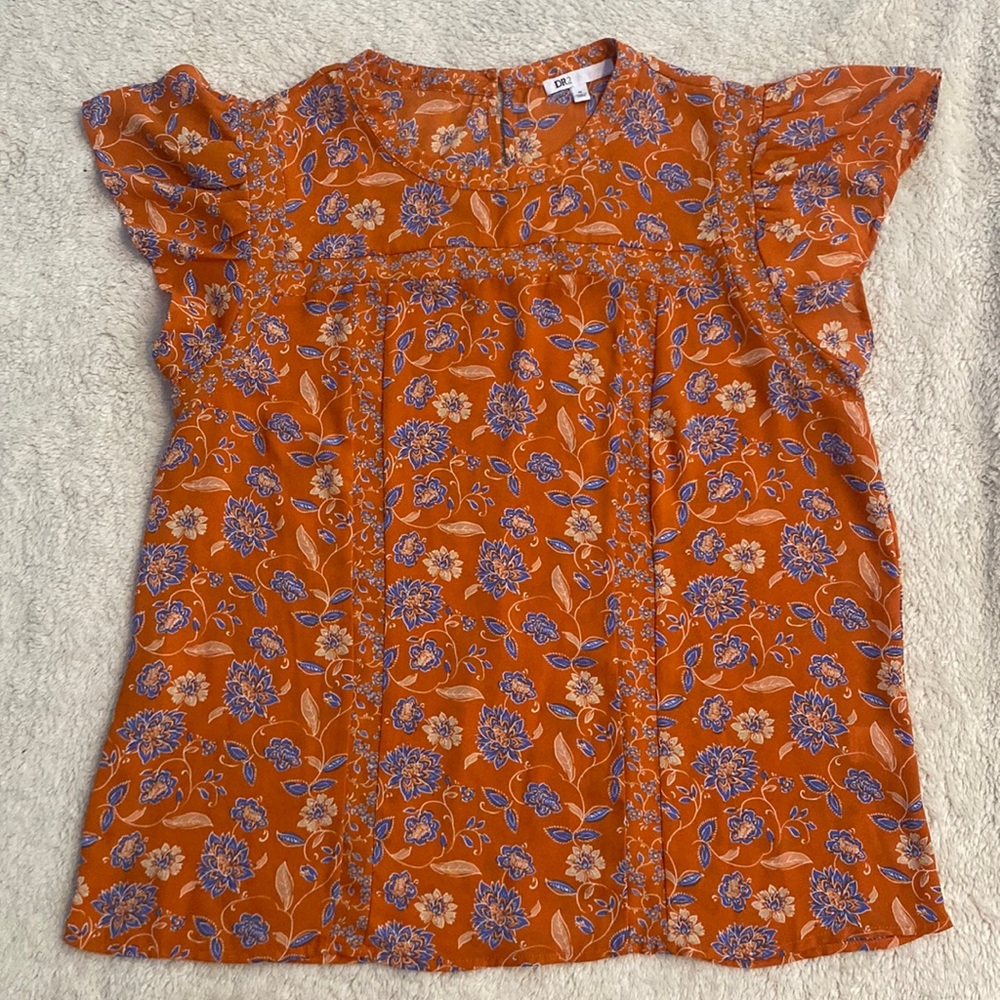 DR2 orange floral blouse